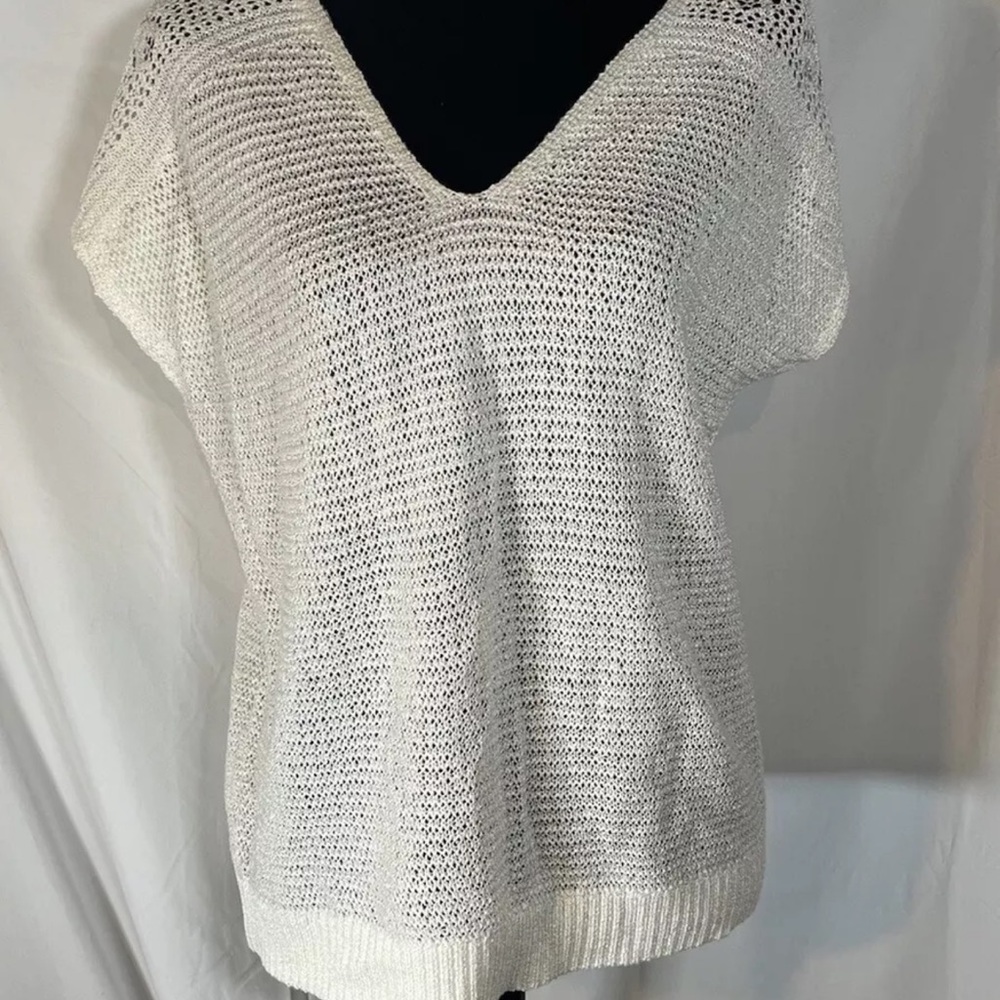 Ann Taylor Factory Women's White Knit Sweater